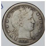 1914 Barber Silver Quarter