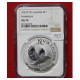 2024 P Australia Silver Kookaburra NGC MS70