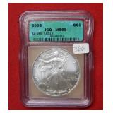 2003 Silver Eagle 1oz ICG MS69