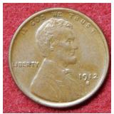 1912 S Lincoln Wheat Cent - brown