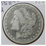 1891 CC Morgan Silver Dollar