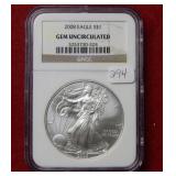 2008 Silver Eagle 1oz NGC Gem Uncirculated