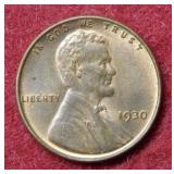 1930 Lincoln Wheat Cent - Red & Brown