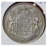 1950 Canada Silver Half Dollar Coin