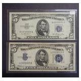 1934 B and 1953 $5 Silver Certificates