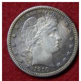 1910 D Barber Silver Quarter