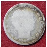 1897 S Barber Silver Quarter Dollar Coin