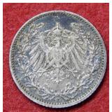 1905 German 1/2 Silver Mark