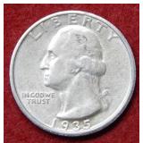 1935 D Washington Silver Quarter