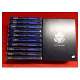 (10) State Quarter Sets 1999-2008 with free box