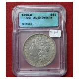 1896 O Morgan Silver Dollar ICG AU50 Details