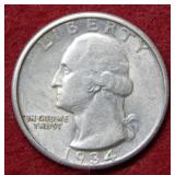 1934 Washington Silver Quarter