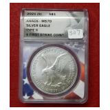 2021 (S) Silver Eagle Type II ANACS MS70