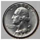 1954 D Washington Silver Quarter