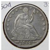 1853 O Seated Liberty Silver Half with Arrows