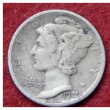 1921 D Mercury Silver Dime