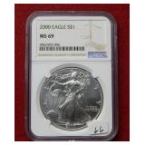 2000 Silver Eagle NGC MS69