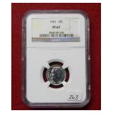 1961 Roosevelt Silver Dime NGC PF67
