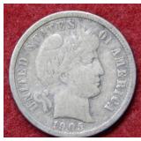 1905 S Barber Silver Dime