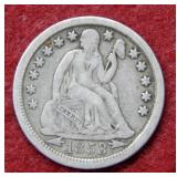 1853 O Seated Liberty Silver Dime with Arrows