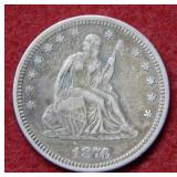1876 Seated Liberty Silver Quarter