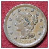 1854 Large Cent