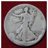 1917 D OBV Walking Liberty Silver Half Dollar