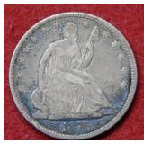 1876 Seated Liberty Silver Half Dollar Coin