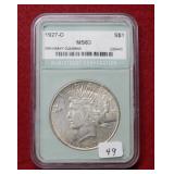1927 D Peace Silver Dollar ***