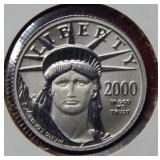 2000 US $10 1/10th oz Platinum Coin