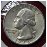 1944 S Washington Silver Quarter