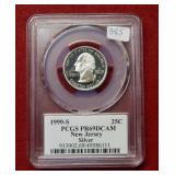 1999 S New Jersey Silver Quarter PCGS PR69 DCAM