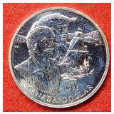 1995 Canada Sailing Ship Sterling Silver Dollar