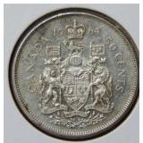1964 Canada Silver 50 Cent Coin