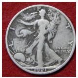 1921 Walking Liberty Silver Half Dollar