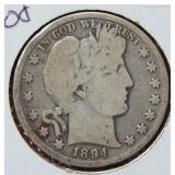 1894 Barber Silver Half Dollar