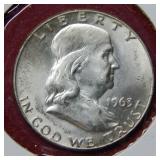 1963 D Franklin Silver Half Dollar