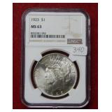 1923 Peace Silver Dollar NGC MS63