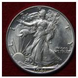 1941 D Walking Liberty Silver Half Dollar Coin