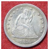 1876 Seated Liberty Silver Quarter