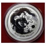2012 Australia Year of the Dragon Silver Coin