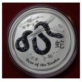 2013 Australia Year of the Snake Silver Coin