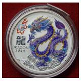 2024 Australia Dragon Silver Half Dollar Coin
