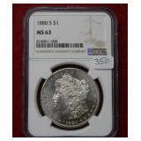 1880 S Morgan Silver Dollar NGC MS63