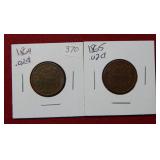 1864 & 1865 Two Cent Pieces