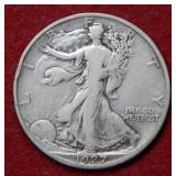 1927 S Walking Liberty Silver Half