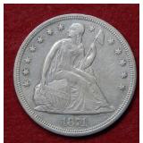 1871 Seated Liberty Silver Dollar