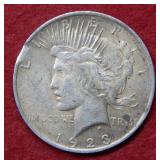 1923 Peace Silver Dollar with Clipped Planchet