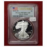 2018 W Silver Eagle PCGS PR70 DCAM