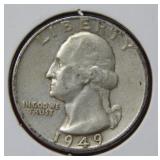 1949 D Washington Silver Quarter